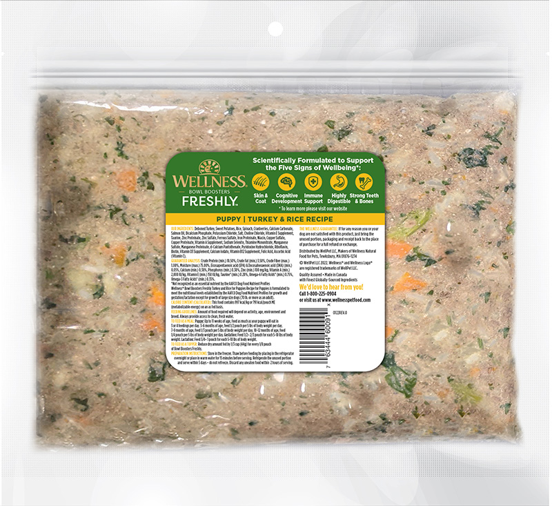 Freshly 1.75lb Turkey Rice Puppy back package